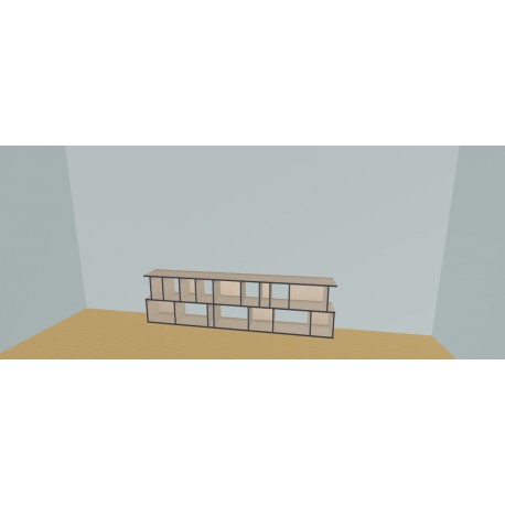 Boekenkast op maat  (H73cm - B300 cm)
